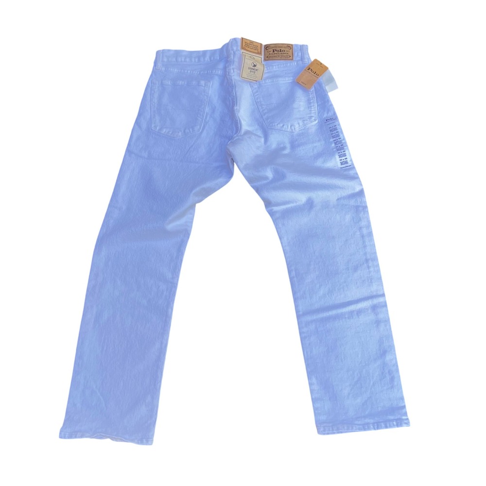 Polo Ralph Lauren Jeans Mens 33x30 White Hampton Relaxed Straight Denim Pant NEW - Picture 4 of 9
